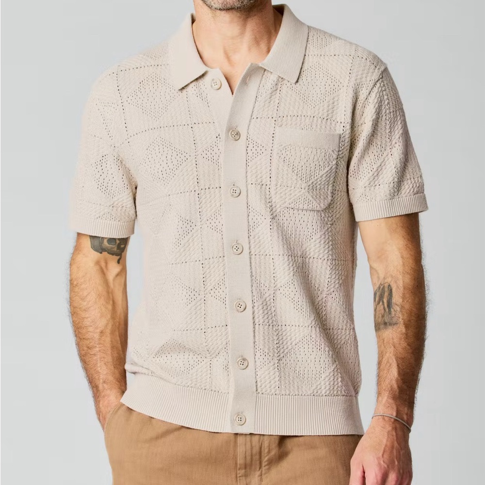 NWOT Men's Knit Button Down Shirt